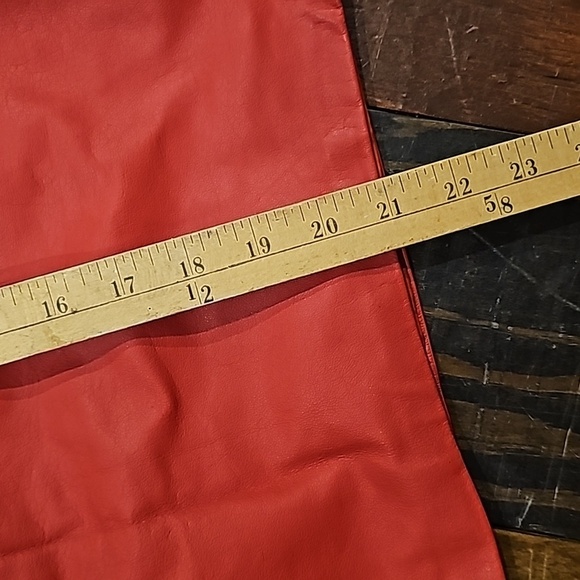 LAURICE pencil skirt leather Red sz 7/8 - Picture 2 of 5